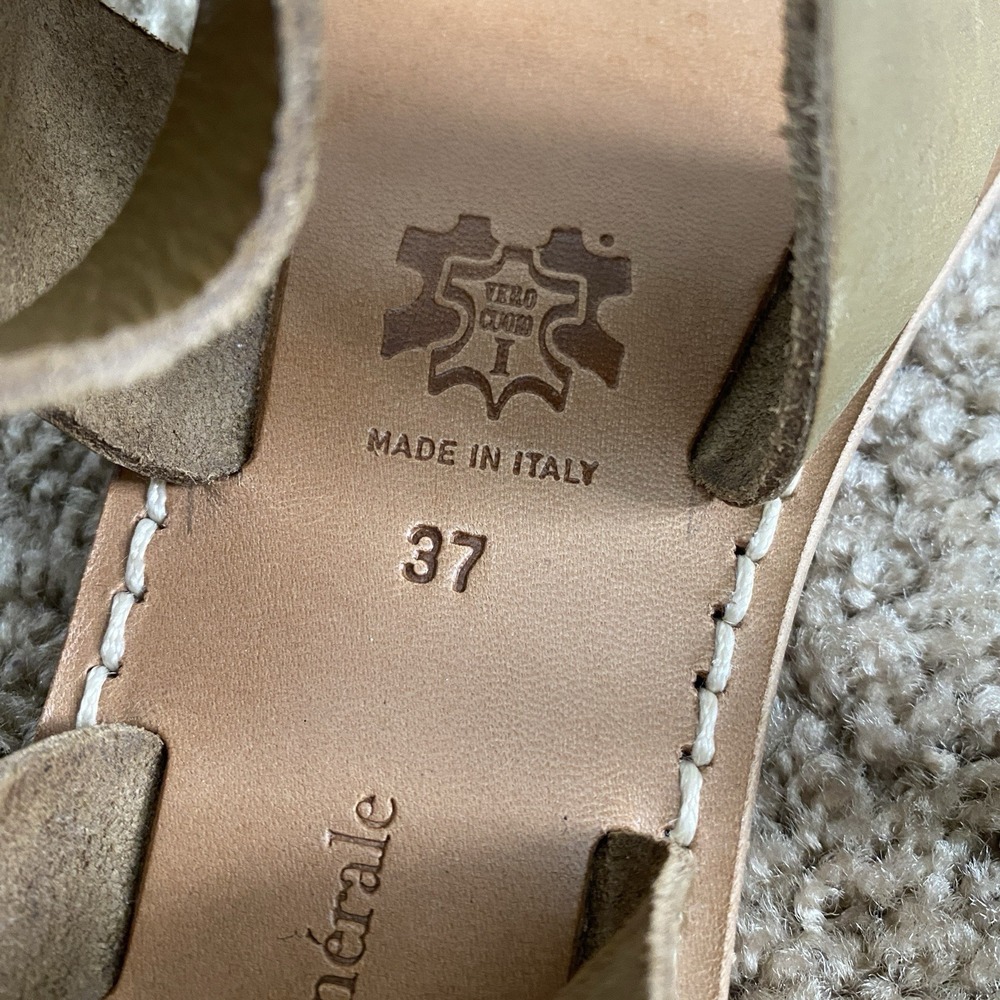 officine generale Positano Leather Sandal Size 37 Womens 7.5 Italian Strappy - Picture 2 of 4